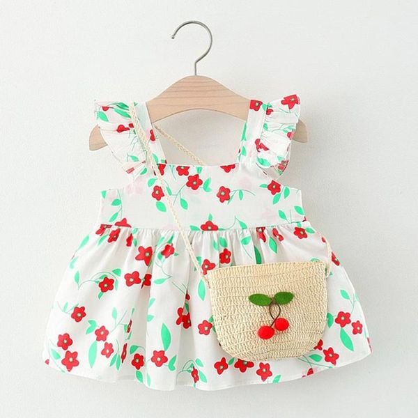 girl's dresses kids girls ruffles floral dress with bag ruched princess baby sleeveless summer 2021 children's, Red;yellow
girl's dresses kids girls ruffles floral dress with bag ruched princess baby sleeveless summer 2021 children's, Red;yellow