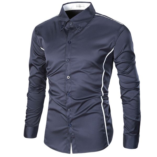 men's tracksuits business clothing patchwork stripe printed long sleeve lapel clothes shirt casual slim u9m4, Gray
men's tracksuits business clothing patchwork stripe printed long sleeve lapel clothes shirt casual slim u9m4, Gray
