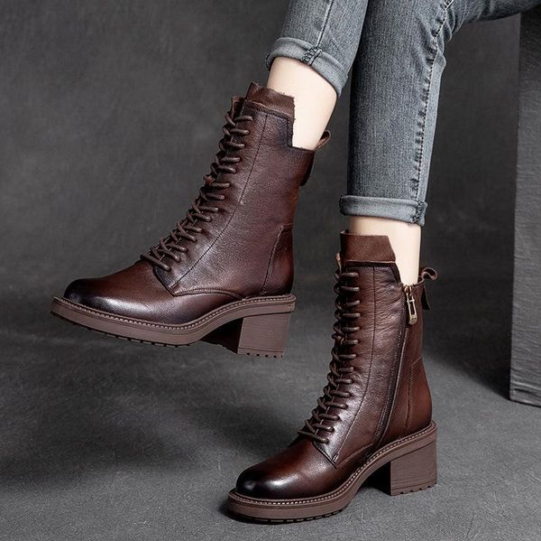 boots women ankle genuine leather shoes autumn retro wedge heels riding for handmade black brand 2021
boots women ankle genuine leather shoes autumn retro wedge heels riding for handmade black brand 2021