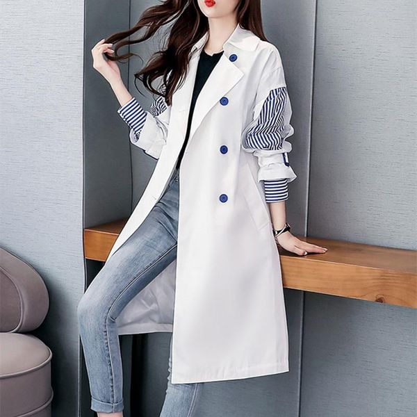 women's trench coats 2021 fashion women clothes korean girl's windbreaker two paper sleeve joint stripe chic loose coat, Tan;black
women's trench coats 2021 fashion women clothes korean girl's windbreaker two paper sleeve joint stripe chic loose coat, Tan;black