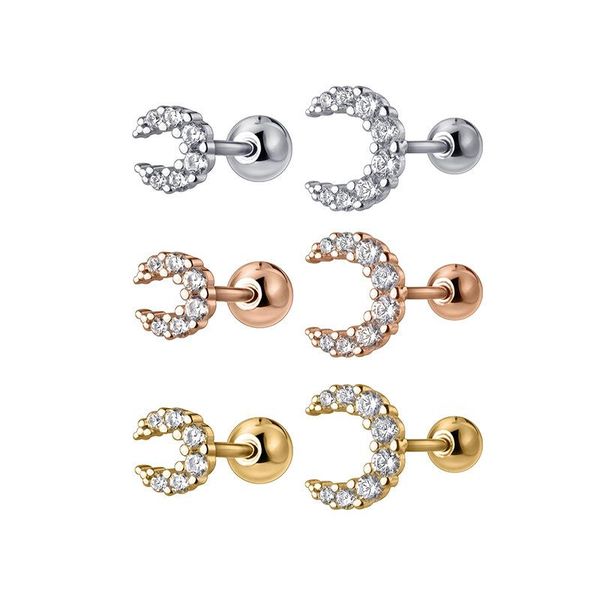 cute 100% authentic 925 sterling silver cz set moon stud earrings ball screw back fine jewelry tle1219, Golden;silver
cute 100% authentic 925 sterling silver cz set moon stud earrings ball screw back fine jewelry tle1219, Golden;silver