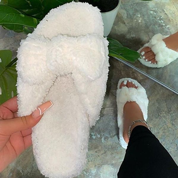 women short plush slippers fluffy slides bowtie strap women's soft summer fall open toe comfort shoes indoor home plus size 2021, Black
women short plush slippers fluffy slides bowtie strap women's soft summer fall open toe comfort shoes indoor home plus size 2021, Black