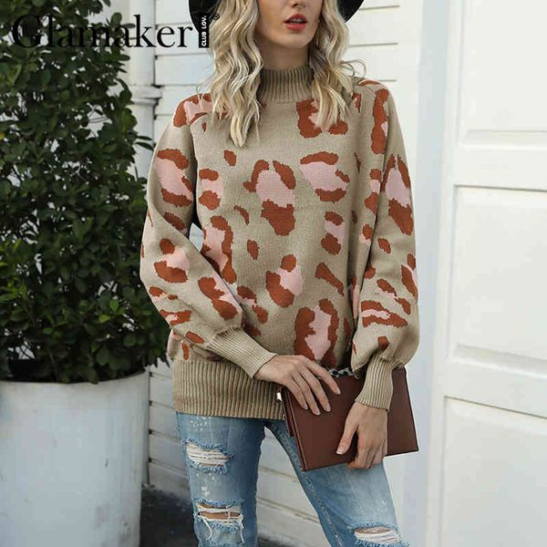 glamaker fashion leopard print knitted sweaters women turtleneck long sleeve sweater ladies casual loose pullover jumper 210414, White;black
glamaker fashion leopard print knitted sweaters women turtleneck long sleeve sweater ladies casual loose pullover jumper 210414, White;black