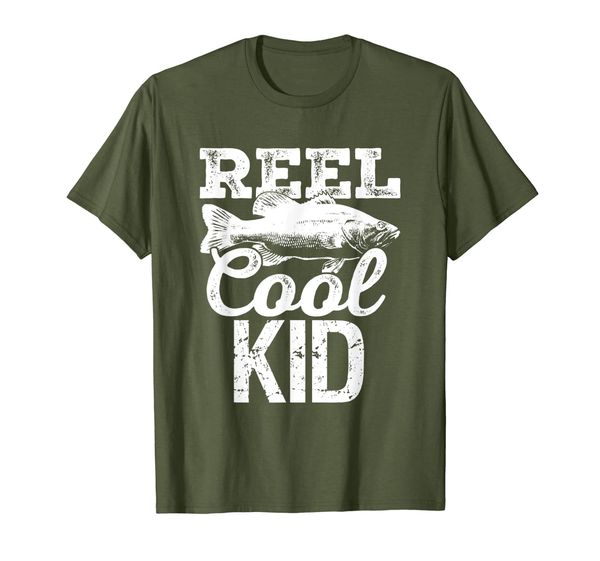 Reel Cool Kid Fishing Outdoor Angler T-Shirt, Mainly pictures