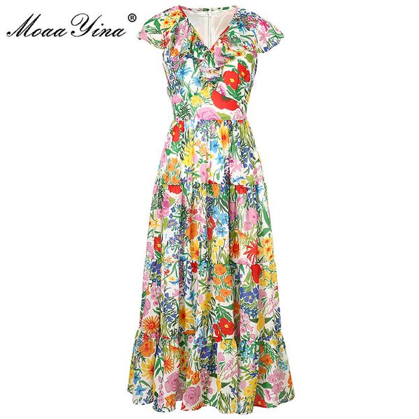 fashion designer summer vacation chiffon dress women's v-neck ruffles floral print slim vintage midi vestidos 210524, Black;gray
fashion designer summer vacation chiffon dress women's v-neck ruffles floral print slim vintage midi vestidos 210524, Black;gray
