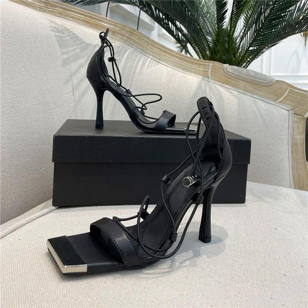 summer ladies high-heeled sandals with square toe straps and metal decorative stiletto fashion party dress shoes, Black
summer ladies high-heeled sandals with square toe straps and metal decorative stiletto fashion party dress shoes, Black
