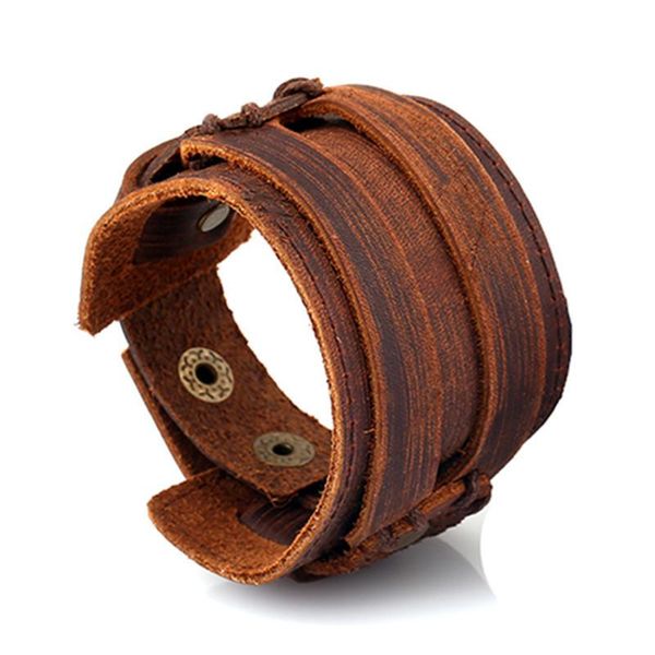 cuff men's stylish leather width wristband bracelets handmade retro genuine jewelry for men brown black, White
cuff men's stylish leather width wristband bracelets handmade retro genuine jewelry for men brown black, White