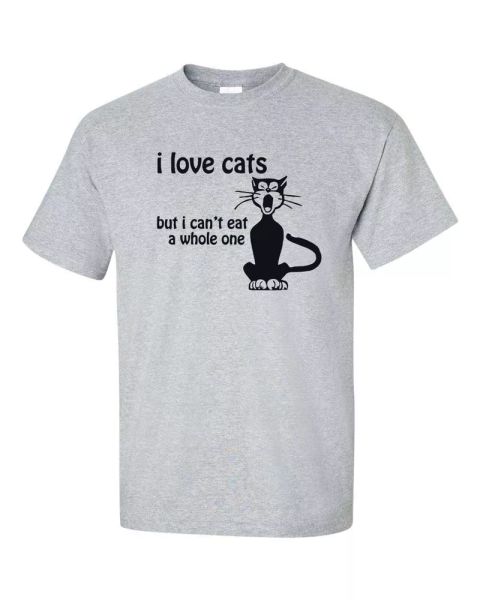 i love cats but i can't eat a whole one funny men's tee shirt 133, White;black
i love cats but i can't eat a whole one funny men's tee shirt 133, White;black