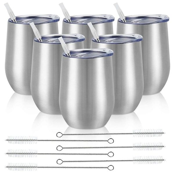 water bottles 6 pack stainless steel wine tumblers, 12oz double wall insulated glass, cups with lids
water bottles 6 pack stainless steel wine tumblers, 12oz double wall insulated glass, cups with lids