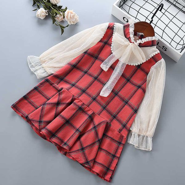 3-7 years girl dress autumn fashion casual plaid bow full sleeve kid children clothing princess 210615, Red;yellow
3-7 years girl dress autumn fashion casual plaid bow full sleeve kid children clothing princess 210615, Red;yellow