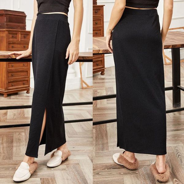 women's half skirt split wrap hip high waist one step long elastic faldas korean streetwear woman skirts, Black
women's half skirt split wrap hip high waist one step long elastic faldas korean streetwear woman skirts, Black