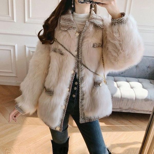 women's fur & faux 2021 autumn winter woman long coat female warm overcoat ladies thick fake jackets plush outwear q84, Black
women's fur & faux 2021 autumn winter woman long coat female warm overcoat ladies thick fake jackets plush outwear q84, Black