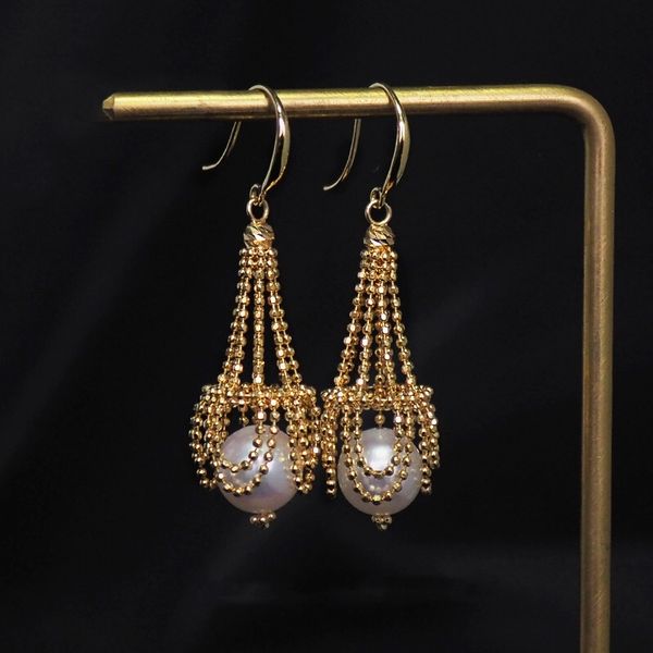 18k solid yellow really gold jewelry(au750) women lace vintage palace style pearl earrings mid-length temperame akoya sea pearl, Golden
18k solid yellow really gold jewelry(au750) women lace vintage palace style pearl earrings mid-length temperame akoya sea pearl, Golden