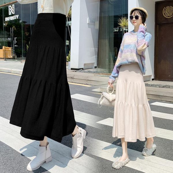autumn winter women's sweater knitted skirts all-match simple solid pleated ladies skirt oversize korean women clothes, Black
autumn winter women's sweater knitted skirts all-match simple solid pleated ladies skirt oversize korean women clothes, Black
