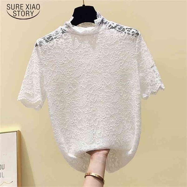 solid summer womens and blouses korean short sleeve lace shirt slim patchwork clothes blusas 9186 50 210506, White
solid summer womens and blouses korean short sleeve lace shirt slim patchwork clothes blusas 9186 50 210506, White