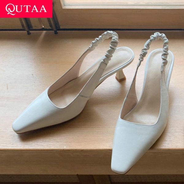 dress shoes qutaa 2021 thin heel shallow elegant women back strap fashion sandals quality cow leather summer ladies pumps size 34-39, Black
dress shoes qutaa 2021 thin heel shallow elegant women back strap fashion sandals quality cow leather summer ladies pumps size 34-39, Black