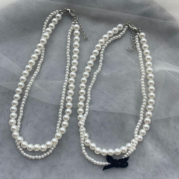 chains 2021 summer korean retro fashion white double-layer geometric irregular imitated-pearl bow necklace for women party jewelry, Silver
chains 2021 summer korean retro fashion white double-layer geometric irregular imitated-pearl bow necklace for women party jewelry, Silver