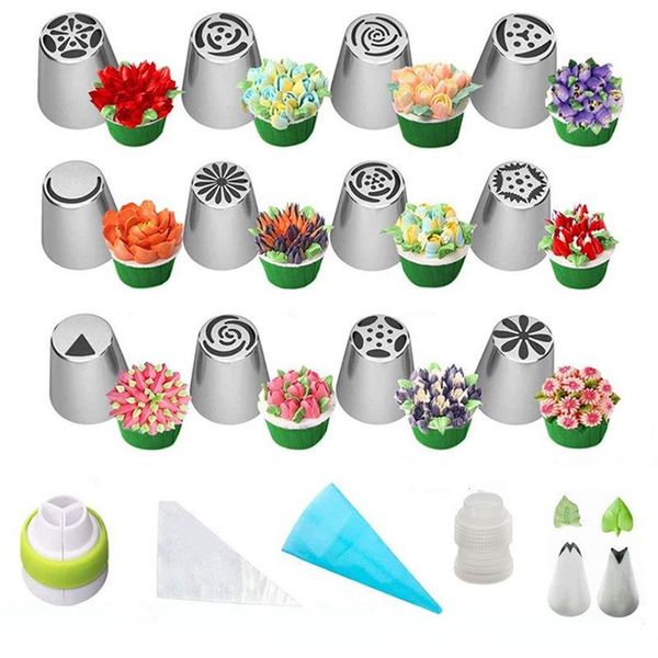 27pcs / set russian stainless steel cream flower icing piping nozzles pastry tips bag cupcake cake decorating tools baking &
27pcs / set russian stainless steel cream flower icing piping nozzles pastry tips bag cupcake cake decorating tools baking &