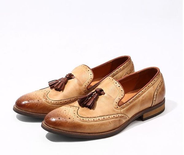 dress shoes brogue men slip on genuine leather summer flats loafers tassels smart casual pointed toes vintage carved, Black
dress shoes brogue men slip on genuine leather summer flats loafers tassels smart casual pointed toes vintage carved, Black