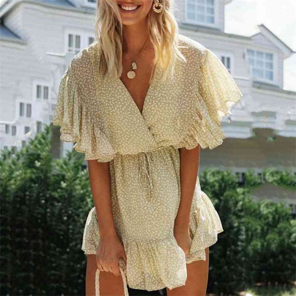 leopard print dot green ruffle summer dress women flare sleeve loose casual beach holiday short boho v neck 210427, Black;gray
leopard print dot green ruffle summer dress women flare sleeve loose casual beach holiday short boho v neck 210427, Black;gray
