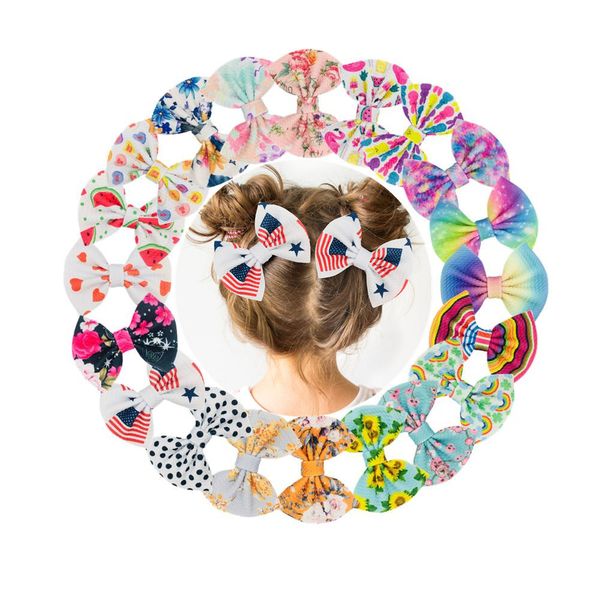 4.5" baby hair clip accessories bow child barrette girl ins grosgrain flower heart rainbow star flag print, Slivery;white 
4.5" baby hair clip accessories bow child barrette girl ins grosgrain flower heart rainbow star flag print, Slivery;white