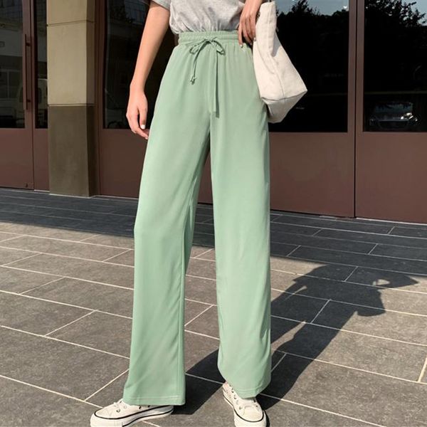 women's pants & capris quality women chiffon summer 2021 korean style casual loose drawstring elastic waist wide leg mint green black b, Black;white
women's pants & capris quality women chiffon summer 2021 korean style casual loose drawstring elastic waist wide leg mint green black b, Black;white