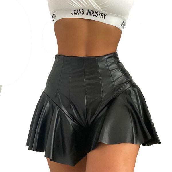 women's shorts women pu mini skirt high waist pleated ruffled hem short hip skort club fashion bottom y2k streetwear black 2021, White;black
women's shorts women pu mini skirt high waist pleated ruffled hem short hip skort club fashion bottom y2k streetwear black 2021, White;black