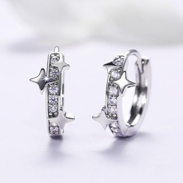 hoop & huggie trendy creative silver plated single row zircon star earrings for women shine cz stone inlay fashion jewelry party gift, Golden;silver
hoop & huggie trendy creative silver plated single row zircon star earrings for women shine cz stone inlay fashion jewelry party gift, Golden;silver