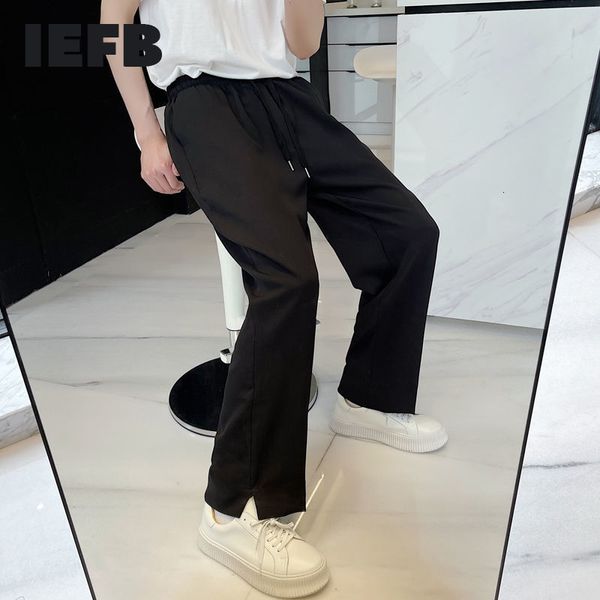 iefb spring and summer black causal straight pants for men elastic waist side vent bottoms white trousers streetwear 9y7270 210524
iefb spring and summer black causal straight pants for men elastic waist side vent bottoms white trousers streetwear 9y7270 210524