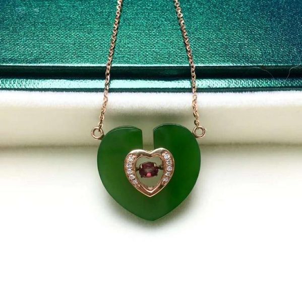 lockets 18k gold inlaid hetian biyu heart-shaped clavicle chainj61#, Silver
lockets 18k gold inlaid hetian biyu heart-shaped clavicle chainj61#, Silver