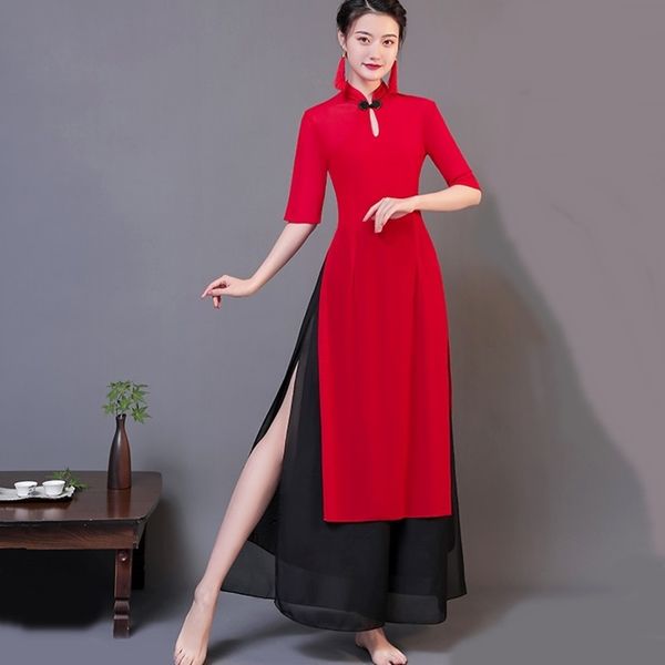 chinese style dance costume national classical dance dress suit blouse pants 2 piece set chinese dress cheongsam suit 11962, Red
chinese style dance costume national classical dance dress suit blouse pants 2 piece set chinese dress cheongsam suit 11962, Red