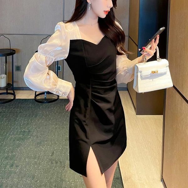 casual dresses french vintage midi dress women elegant split long sleeve office lady v-neck patchwork evening party korean, Black;gray
casual dresses french vintage midi dress women elegant split long sleeve office lady v-neck patchwork evening party korean, Black;gray