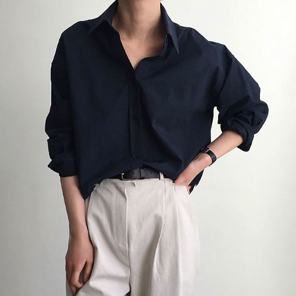 women's blouses & shirts classic women and femme solid shirt long sleeve turn-down collar ol style blusa casual loose u7li, White
women's blouses & shirts classic women and femme solid shirt long sleeve turn-down collar ol style blusa casual loose u7li, White
