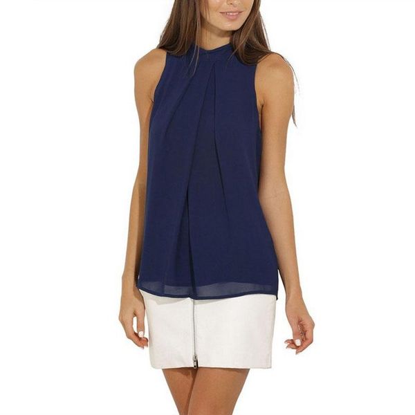 women's blouses & shirts 15colors fashion women chiffon shirt summer sleeveless tank casual halter blusas mujer de moda plus size s, White
women's blouses & shirts 15colors fashion women chiffon shirt summer sleeveless tank casual halter blusas mujer de moda plus size s, White