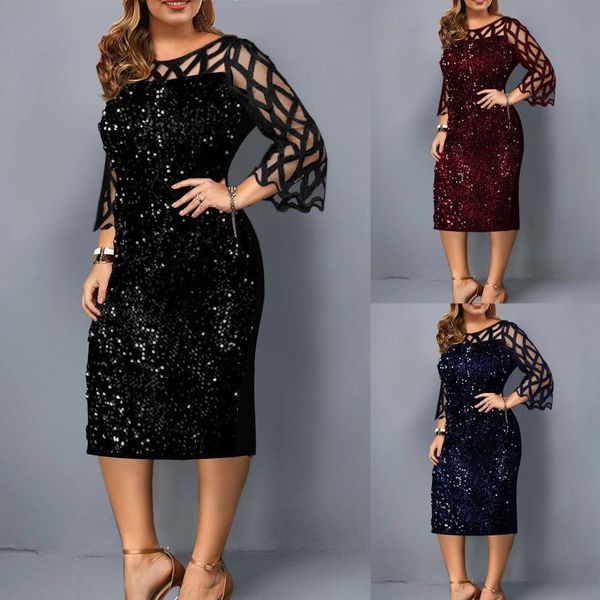 casual dresses for women party plus size long sleeve solid splicing perspective sequin dress elegant roupas femininas, Black;gray
casual dresses for women party plus size long sleeve solid splicing perspective sequin dress elegant roupas femininas, Black;gray
