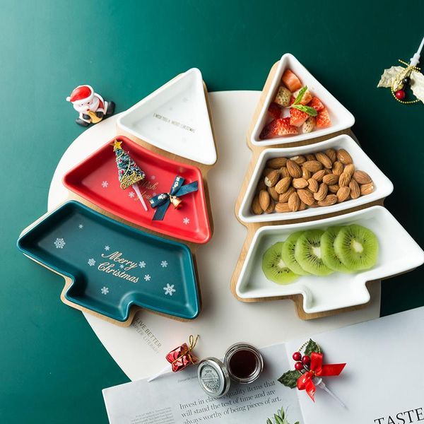 dishes & plates nordic christmas tree three grids ceramic platter plate with wood tray snack candy dried fruit salad tableware household
dishes & plates nordic christmas tree three grids ceramic platter plate with wood tray snack candy dried fruit salad tableware household