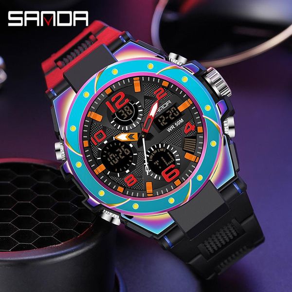 wristwatches sanda men's military sports watch automatic date waterproof luminous quartz led dual display electronic montre homme, Slivery;brown
wristwatches sanda men's military sports watch automatic date waterproof luminous quartz led dual display electronic montre homme, Slivery;brown