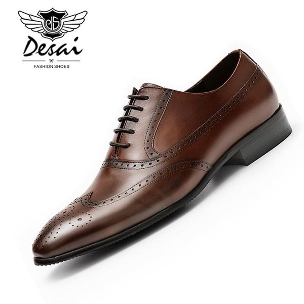 dress shoes desai men's carved genuine leather handmade business brogue oxfords men formal brown shoe large size 37-44, Black
dress shoes desai men's carved genuine leather handmade business brogue oxfords men formal brown shoe large size 37-44, Black