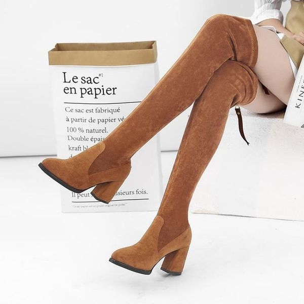 boots women 2021 winter suede thigh high female chunky heels pointed toe plus warm over the knee ladies shoes, Black
boots women 2021 winter suede thigh high female chunky heels pointed toe plus warm over the knee ladies shoes, Black