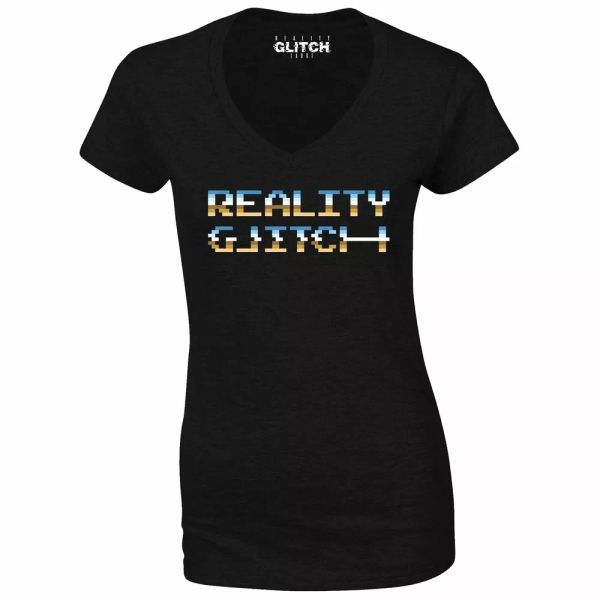 womens reality glitch retro pixel t-shirt - v-neck old school gaming graphics, White;black
womens reality glitch retro pixel t-shirt - v-neck old school gaming graphics, White;black