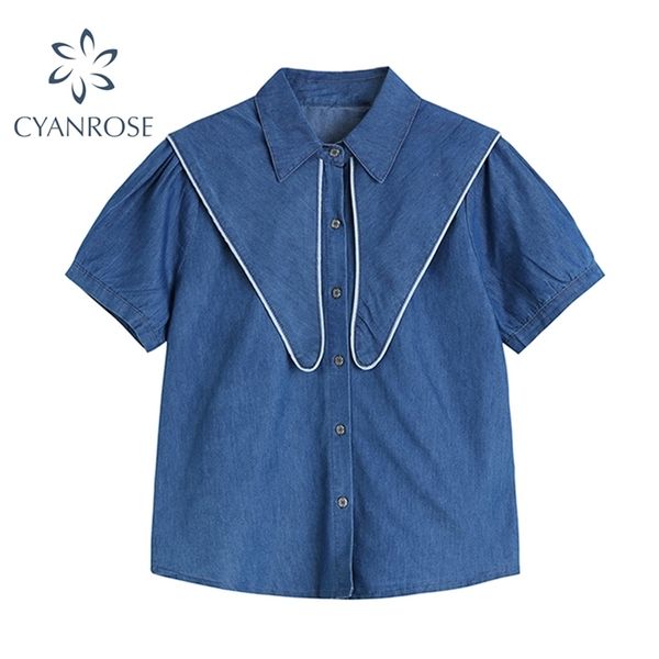 summer fashion korean japanese women vintage cotton blouse lapel and sailor collar patchwork design short sleeve lady shirt 210515, White
summer fashion korean japanese women vintage cotton blouse lapel and sailor collar patchwork design short sleeve lady shirt 210515, White