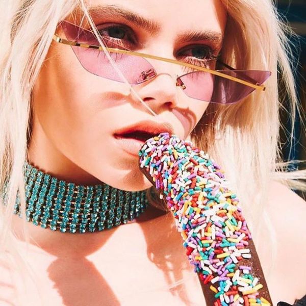 sunglasses rimless cat eye small frame women fashion style purple lens lady eyewear, White;black
sunglasses rimless cat eye small frame women fashion style purple lens lady eyewear, White;black