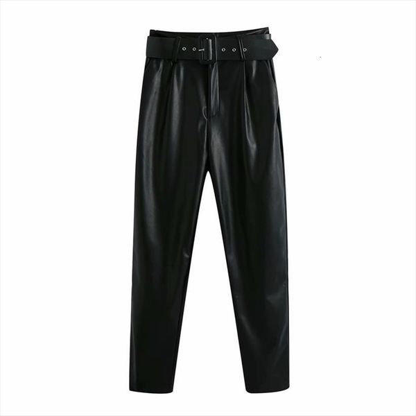 elegant faux leather autumn womens capris fashion straight trousers streetwear stylish sashes long, Black;white
elegant faux leather autumn womens capris fashion straight trousers streetwear stylish sashes long, Black;white