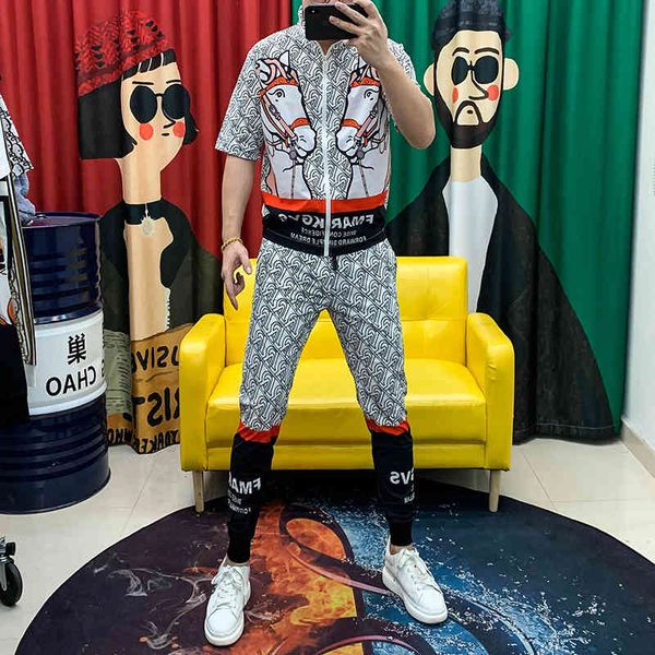 hoodies spirit boy spring and summer fashion personality cardigan jacket with short two men's suit parts, Black
hoodies spirit boy spring and summer fashion personality cardigan jacket with short two men's suit parts, Black