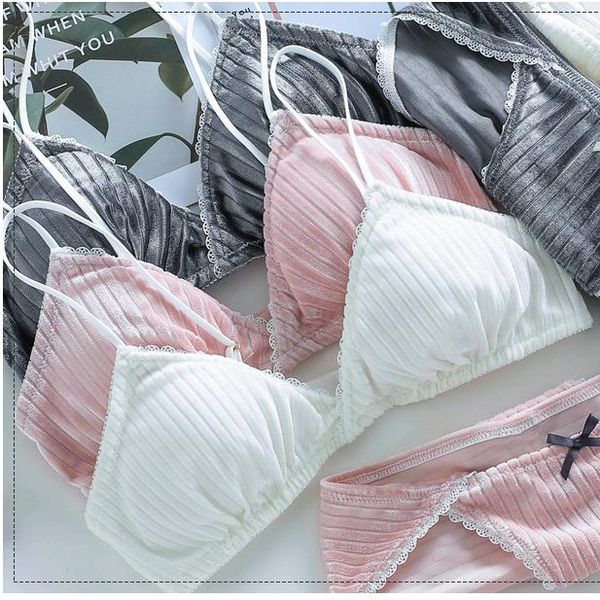 bras sets velvet fabric bralette women's cute bra & panties set wiresoft underwear sleep intimates kawaii lolita, Red;black
bras sets velvet fabric bralette women's cute bra & panties set wiresoft underwear sleep intimates kawaii lolita, Red;black