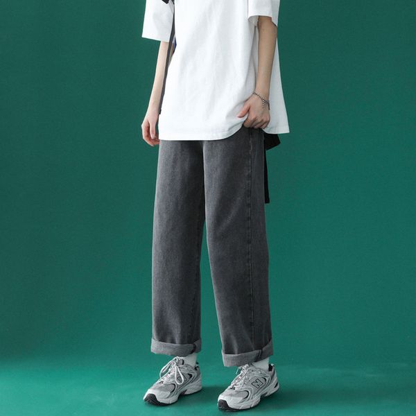 Wide-leg Jeans Mens Fashion Retro Harajuku Black Blue White Jeans Men Streetwear Loose Hip-hop Straight Denim Trousers Mens, Black grey 
Wide-leg Jeans Mens Fashion Retro Harajuku Black Blue White Jeans Men Streetwear Loose Hip-hop Straight Denim Trousers Mens, Black grey