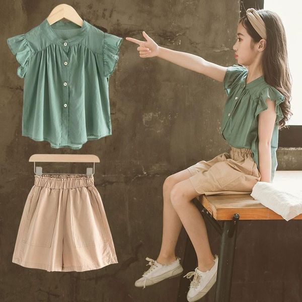 clothing sets 2021 summer girls short pants two-piece single breasted short-sleeved for children casual style kids 4-12 years old, White
clothing sets 2021 summer girls short pants two-piece single breasted short-sleeved for children casual style kids 4-12 years old, White