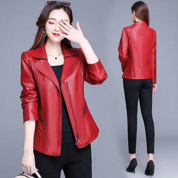 women's leather & faux women jacket coat 2021 spring casual pu pockets zipper winter long sleeve jackets coats ladies slim outwear h107, Black
women's leather & faux women jacket coat 2021 spring casual pu pockets zipper winter long sleeve jackets coats ladies slim outwear h107, Black