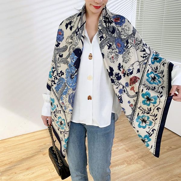 scarves 2021 luxury spring women scarf high-quality shawl silk fashion beach sun protection bag turban 130cm *, Blue;gray
scarves 2021 luxury spring women scarf high-quality shawl silk fashion beach sun protection bag turban 130cm *, Blue;gray