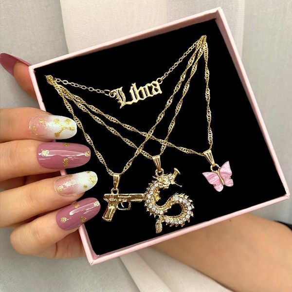 chains bling rhinestone dragon twisted chain pendant necklaces for women pink acrylic butterfly letter multi-layer necklace jewelry, Silver
chains bling rhinestone dragon twisted chain pendant necklaces for women pink acrylic butterfly letter multi-layer necklace jewelry, Silver